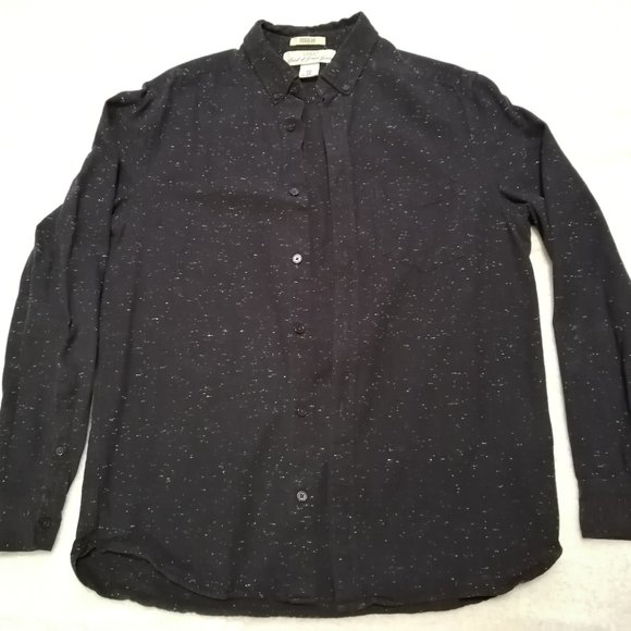 H&M, black mens button-down, size medium - Picture 2 of 9